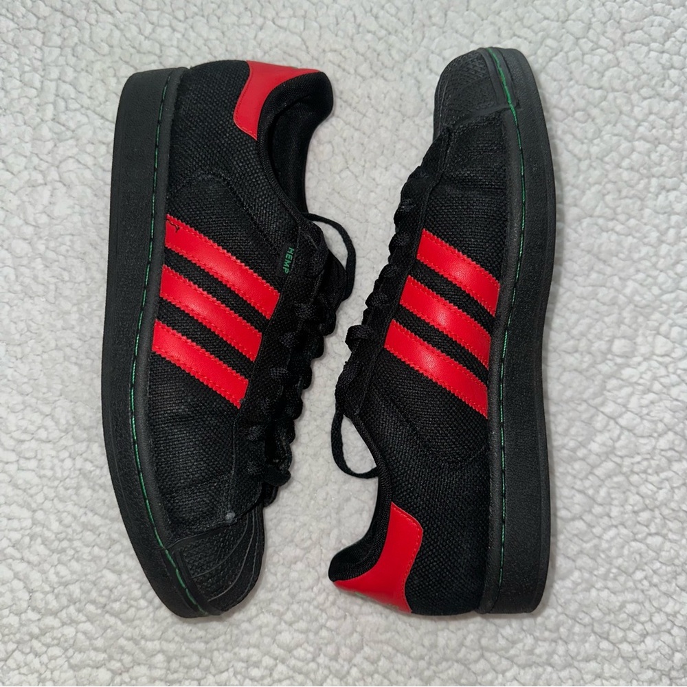 Mens ADIDAS HEMP SUPERSTAR red green yellow black 10.5 - Picture 5 of 11